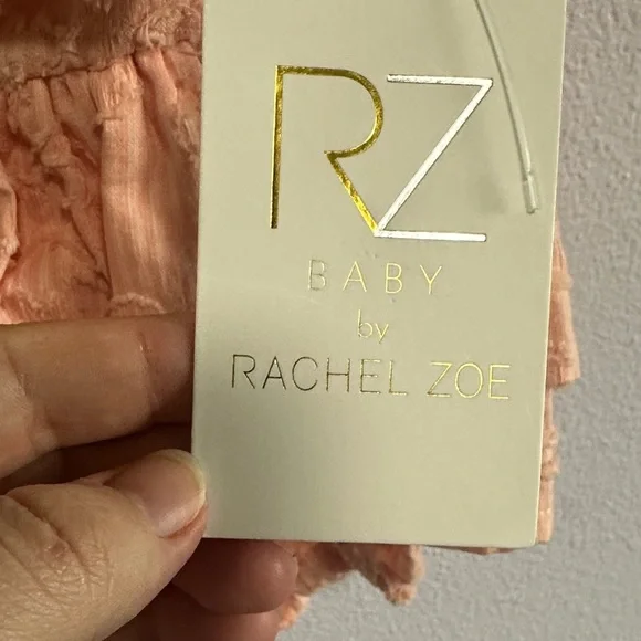 Rachel Zoe Peach Ruffled Baby Romper with Sunglasses - Picture 5 of 7